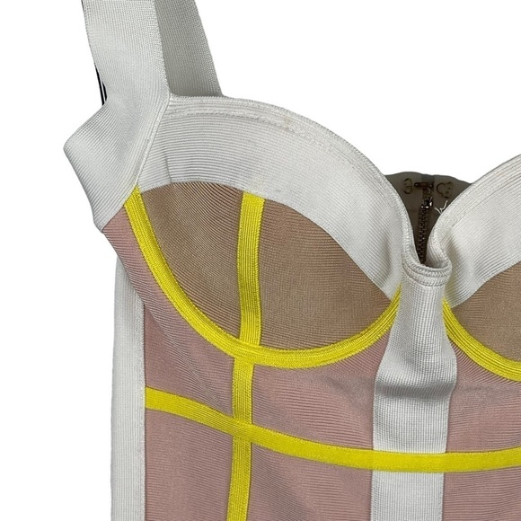 bebe White and Yellow Mini Dress - Picture 11 of 14